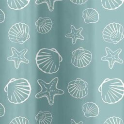 Rackhams Seashells Blue Shower Curtain - Blue - thumbnail 3