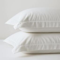Rackhams Cool & Crisp Pillowcase Pair in White (Organic Cotton) - Super King - 'Oxford' Sham - thumbnail 3