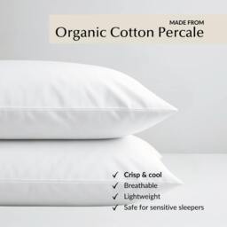 Rackhams Cool & Crisp Pillowcase Pair in White (Organic Cotton) - Super King - 'Oxford' Sham - thumbnail 2