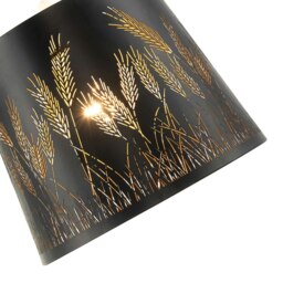 Rackhams Corn Field and Grass Laser Cut Black Pendant Shade with Gold Inner - thumbnail 3