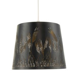 Rackhams Corn Field and Grass Laser Cut Black Pendant Shade with Gold Inner - thumbnail 2