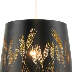 Rackhams Corn Field and Grass Laser Cut Black Pendant Shade with Gold Inner - thumbnail 4