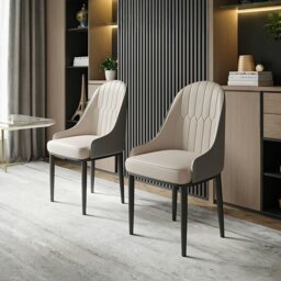 Rackhams A Set of 2 Scott Dining Chairs, PU Leather - Green Leather - A Set of 6 Chairs - Style 1 - thumbnail 5