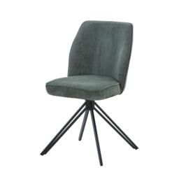 Rackhams Pair of Aspen Luxury Upholstered Swivel Dining Chairs - Green - thumbnail 3