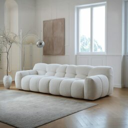 Rackhams Tasya Three Seater, Four Seater Sofa, Boucle - Green - Two Seater 222cm