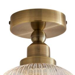 Rackhams Riva Antique Brass Semi-Flush Ceiling Light - thumbnail 4