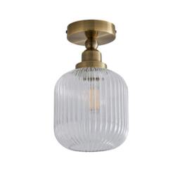 Rackhams Riva Antique Brass Semi-Flush Ceiling Light - thumbnail 3