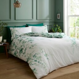 Rackhams Scenic Leaves Reversible 200 Thread Count Cotton Duvet Cover Set - Double - thumbnail 2