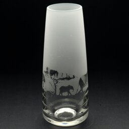 Rackhams Elephant Glass Bud Vase - Hand Etched/Engraved Gift - thumbnail 3