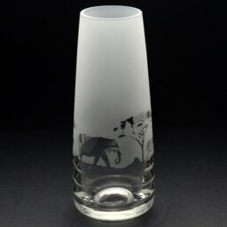 Rackhams Elephant Glass Bud Vase - Hand Etched/Engraved Gift - thumbnail 4