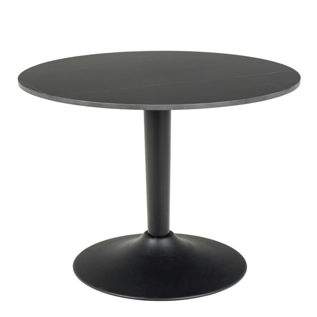 Rackhams Malta Ceramic Round Coffee Table in Matt black 60x45cm - 1 - Black - Black - image 1