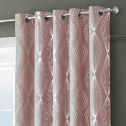 Rackhams Onyx Thermal Blackout Ready Made Eyelet Curtains - 117cm x 137cm - Blush - thumbnail 1