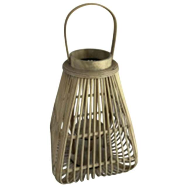 Rackhams Peardrop Wicker Candle Lantern - Brown - Brown - 40cm x 29cm x 29cm - 100% Mixed - image 1