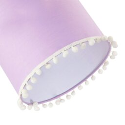 "Rackhams Cute and Modern Lilac Cotton 10"" Lamp Shade with White Woolly Pom Poms" - thumbnail 5