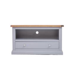 Rackhams Rocca Grey 1 Drawer TV Cabinet Chrome Knob - Grey - thumbnail 1