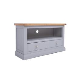 Rackhams Rocca Grey 1 Drawer TV Cabinet Chrome Knob - Grey - thumbnail 3