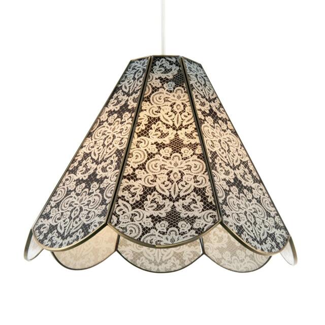 Rackhams Classic Traditional White Floral Glass Pendant Ceiling Lighting Shade - image 1