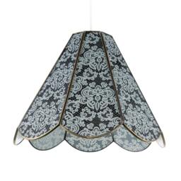 Rackhams Classic Traditional White Floral Glass Pendant Ceiling Lighting Shade - thumbnail 2