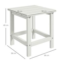Rackhams Square Coffee Table, HDPE Side Table for Porch, Garden, White - thumbnail 3