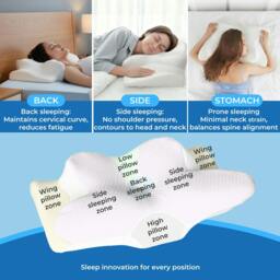 Rackhams Orthopedic Memory Foam Butterfly Pillow Ergonomic Neck Shoulder Support - thumbnail 5