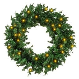 Rackhams Christmas Wreath 50 Warm White LED Lights Ideal Artificial Decor - thumbnail 3