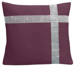 Rackhams Diamonte Detail Soft Touch Matte Fabric Scatter Cushion - 43cm x 43cm - Stone - thumbnail 4