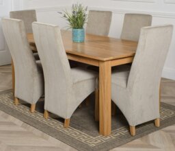 Rackhams Oslo 180 x 90cm Large Oak Dining Set with Lola Fabric Chairs - 8 chairs - Grey - thumbnail 6