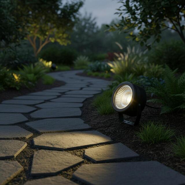 Rackhams 12 Watt LED Black Pathway Stake Light - image 1