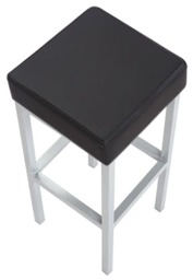 Rackhams Cube Single Kitchen Bar Stool, Fixed Satin Varnish Legs And Footrest, Extra Padded Seat, Breakfast Bar & Home Barstool, Black - thumbnail 4