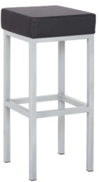 Rackhams Cube Single Kitchen Bar Stool, Fixed Satin Varnish Legs And Footrest, Extra Padded Seat, Breakfast Bar & Home Barstool, Black