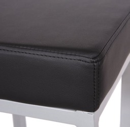 Rackhams Cube Single Kitchen Bar Stool, Fixed Satin Varnish Legs And Footrest, Extra Padded Seat, Breakfast Bar & Home Barstool, Black - thumbnail 5
