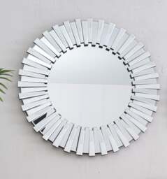 Rackhams Decorative Round Sunburst Wall Mirror 60 or 80cm Unique 3D Effect Living Room - 80cm - thumbnail 1