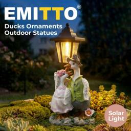 Rackhams Garden Ornaments Outdoor Solar Duck Sculpture with LED Light for Patio - thumbnail 2