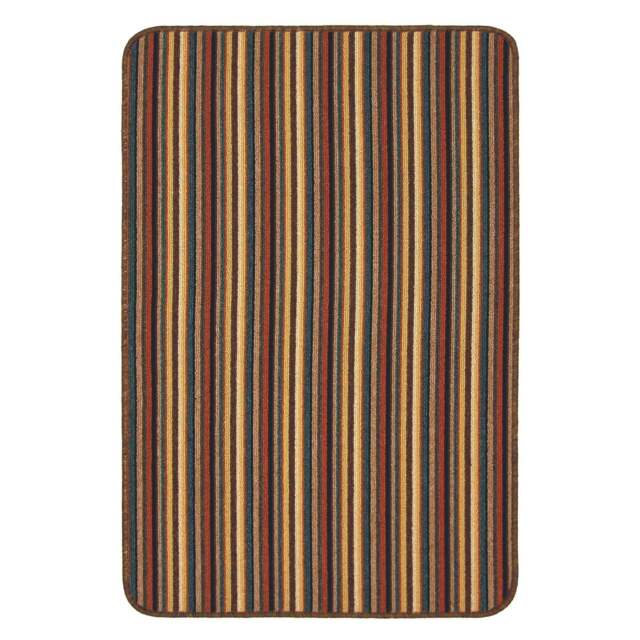 Rackhams Washable All-Purpose Stripe Brown Mats - 50X80 cm - image 1