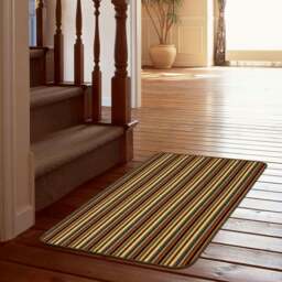 Rackhams Washable All-Purpose Stripe Brown Mats - 50X80 cm - thumbnail 3