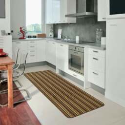 Rackhams Washable All-Purpose Stripe Brown Mats - 50X80 cm - thumbnail 6