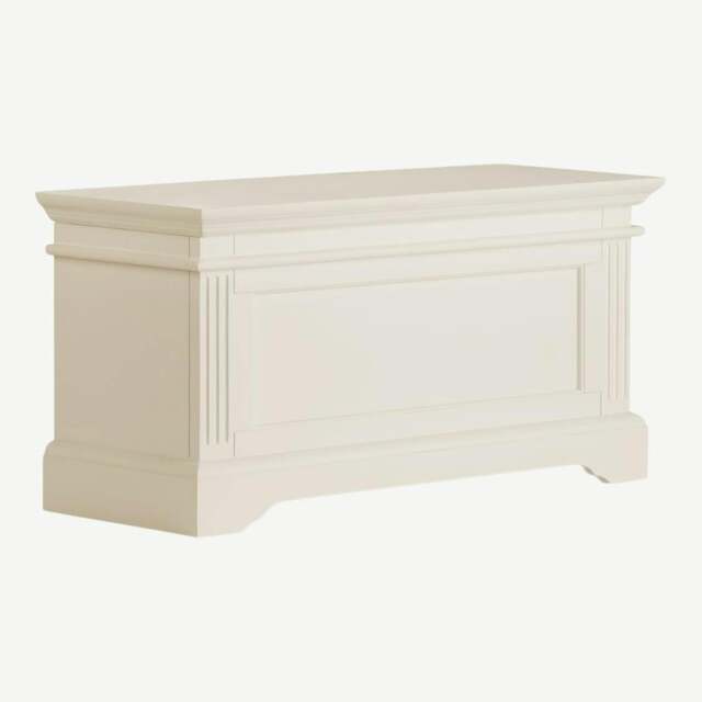 Rackhams Gainsborough Blanket Box Bedroom Wooden Storage Otoman - Vintage Cream, Cream - image 1