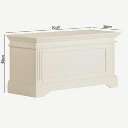 Rackhams Gainsborough Blanket Box Bedroom Wooden Storage Otoman - Vintage Cream, Cream - thumbnail 2