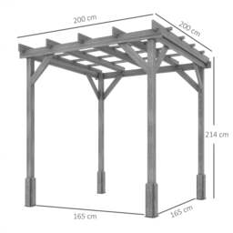 Rackhams Wooden Pergola Kit, Garden Gazebo Shelter - 3 x 3 m - thumbnail 4