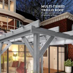 Rackhams Wooden Pergola Kit, Garden Gazebo Shelter - 3 x 3 m - thumbnail 6