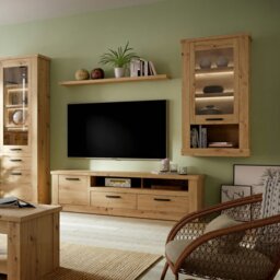 Rackhams Corona Wall Display cabinet in Artisan Oak - Full Assembly Required - Artisan Oak - Matt - thumbnail 5