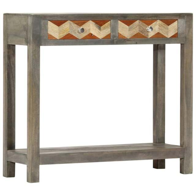 Rackhams Console Table Grey 86x30x76 cm Solid Mango Wood