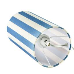 Rackhams Amparo Blue and Oatmeal Striped Linen Table Lamp with Fabric Base - thumbnail 5