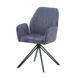 Rackhams Pair of Aspen Grey Swivel Dining Armchairs with Premium Upholstery - Grey - thumbnail 2