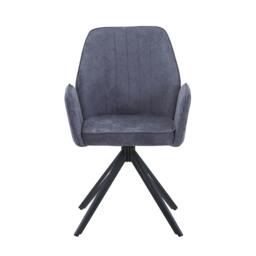 Rackhams Pair of Aspen Grey Swivel Dining Armchairs with Premium Upholstery - Grey - thumbnail 3