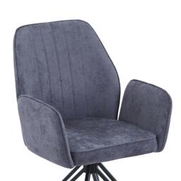 Rackhams Pair of Aspen Grey Swivel Dining Armchairs with Premium Upholstery - Grey - thumbnail 6