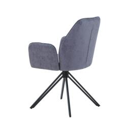 Rackhams Pair of Aspen Grey Swivel Dining Armchairs with Premium Upholstery - Grey - thumbnail 5