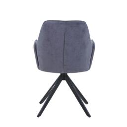 Rackhams Pair of Aspen Grey Swivel Dining Armchairs with Premium Upholstery - Grey - thumbnail 4