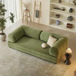 Rackhams Choudhury Two Seater Sofa Bed, Backrest Washable, Corduroy - Green - 150cm - thumbnail 2