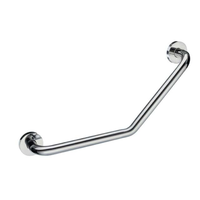 Rackhams V Shape 135 Degree Angle Elbow Grab Bar 50cm Polished Stainless Steel Safety Hand Rail for Elderly Disabled Mobility Aid
